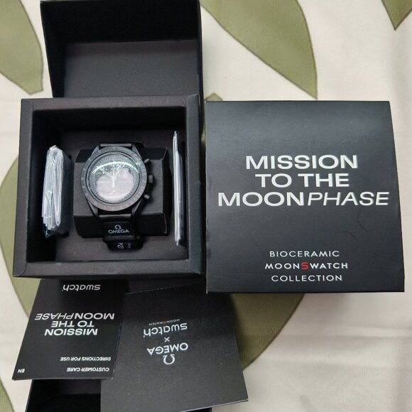 Swatch x Omega Moonswatch Moonphase Black Watch - Picture 2 of 7